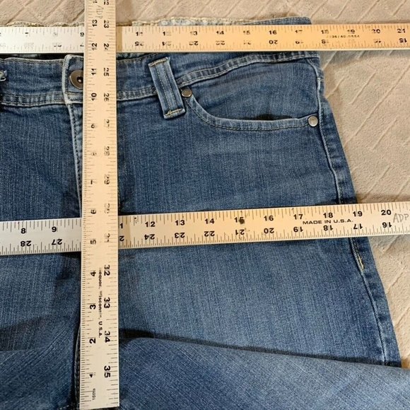 Lee Womens 36 Denim Jeans Blue High Rise Straight Ankle Medium Wash Stretch - Picture 7 of 12